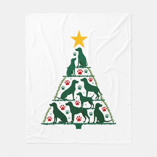Hund Julgran Tröja - Hund Jul (4) Fleecefilt (Framsidan)