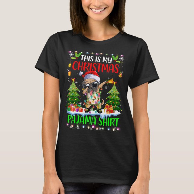 Hund Juljultomten i Ljus är mitt jultomte T Shirt (Framsida)