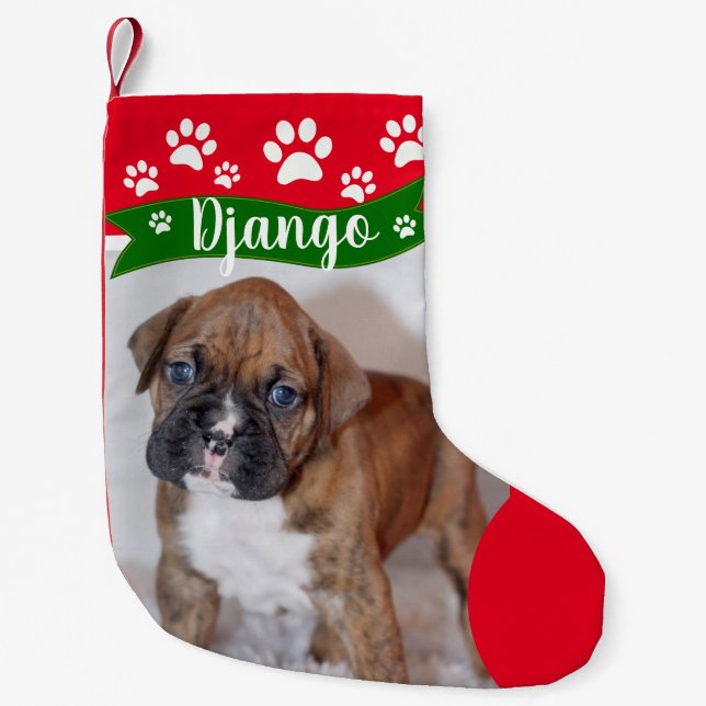 Hund julklapp - Personlig Foto Liten Julstrumpa (Framsidan)