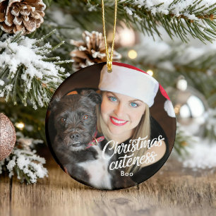Hund julklappning Cute Helgdag Ornamet Julgransprydnad Keramik