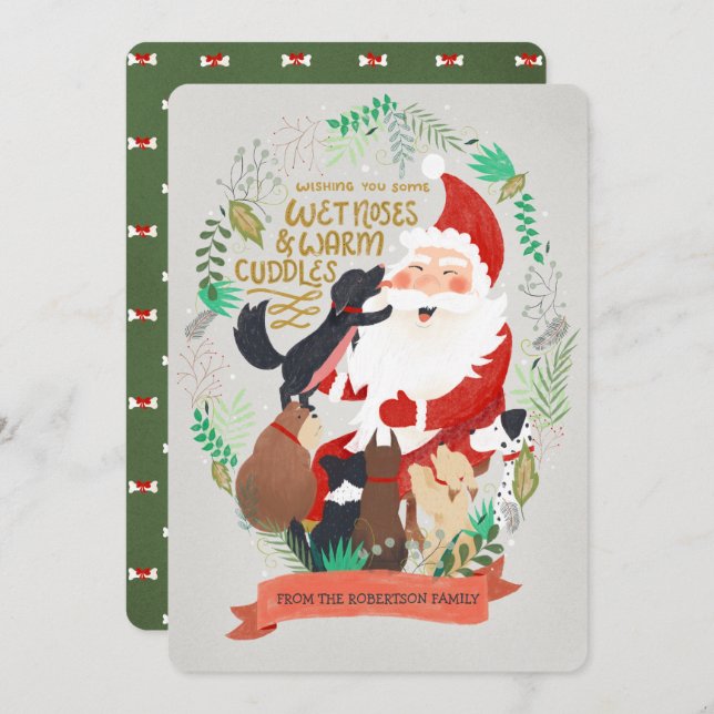 Hund julkort Helgdag (Fram/baksida)