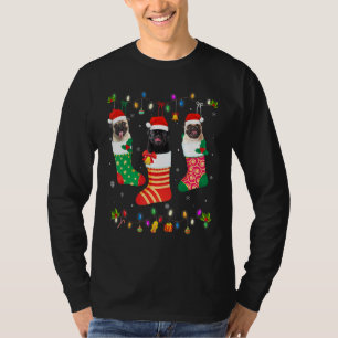 Hund Julljus 3 Pug Hund jul Soc T Shirt