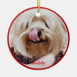 Hund julprydnader - lägg till Anpassningsbar Foto Julgransprydnad Keramik