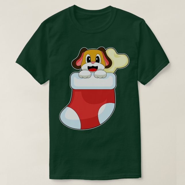 Hund julstrumpor t shirt (Design framsida)