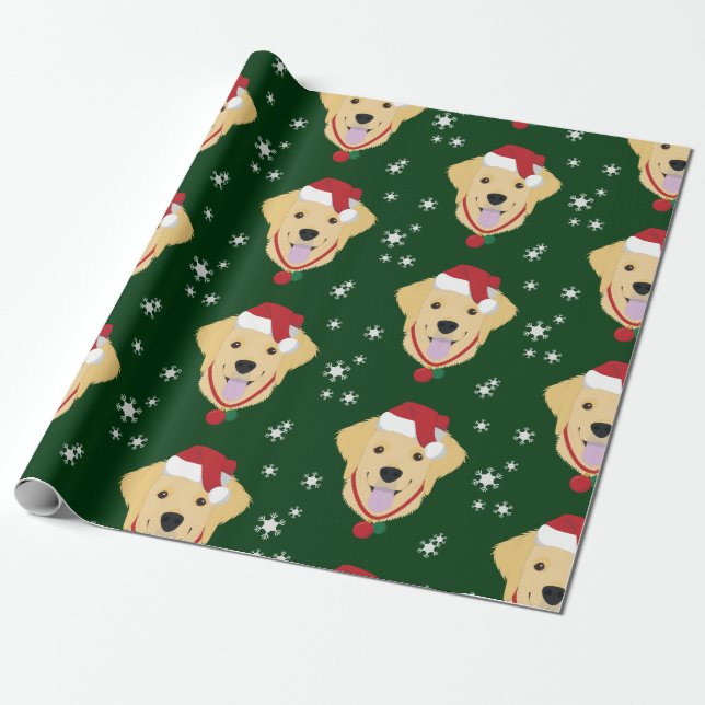 Hund jultomten Golden Retriever Presentpapper (Utrullad)