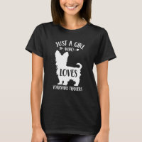 Hund Just A Girl WHO Kärlek Yorkshire Terriers