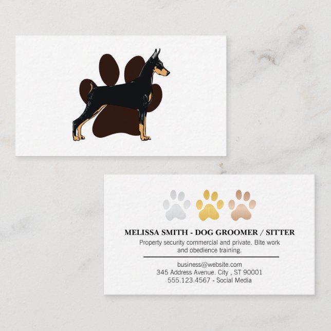 Hund K9 | Hund Tass Visitkort (Fram/baksida)