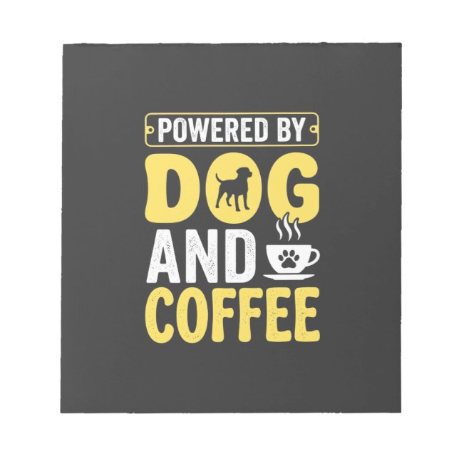Hund Kaffe Älskare Driven Av Design Anteckningsblock (Framsida)