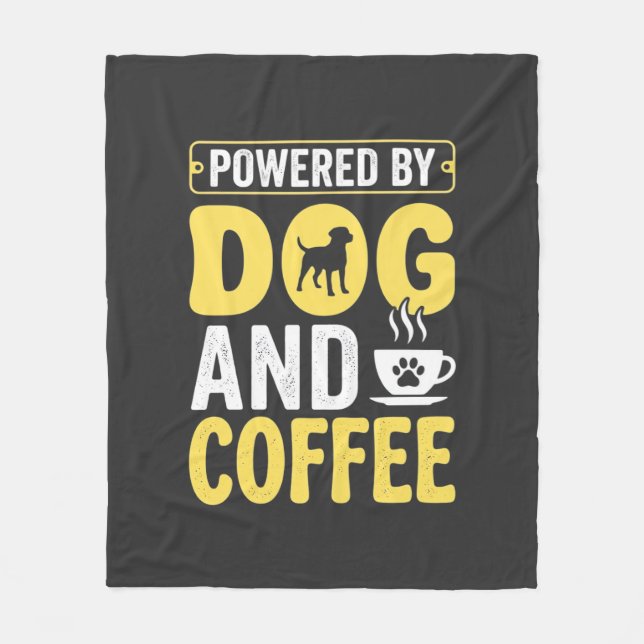 Hund Kaffe Älskare Driven Av Design Fleecefilt (Framsidan)
