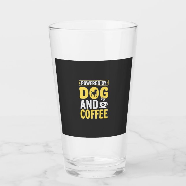 Hund Kaffe Älskare Driven Av Design Glaskopp (Framsida)