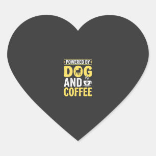 Hund Kaffe Älskare Driven Av Design Hjärtformat Klistermärke