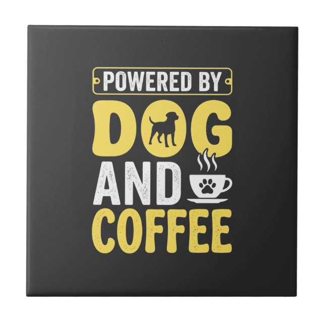 Hund Kaffe Älskare Driven Av Design Kakelplatta (Framsidan)