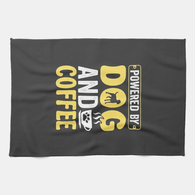 Hund Kaffe Älskare Driven Av Design Kökshandduk (Horisontell)
