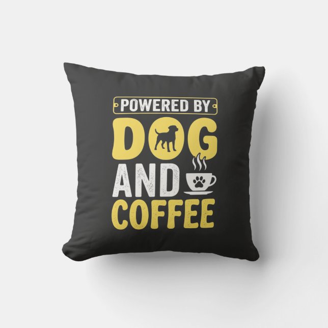 Hund Kaffe Älskare Driven Av Design Kudde (Framsida)
