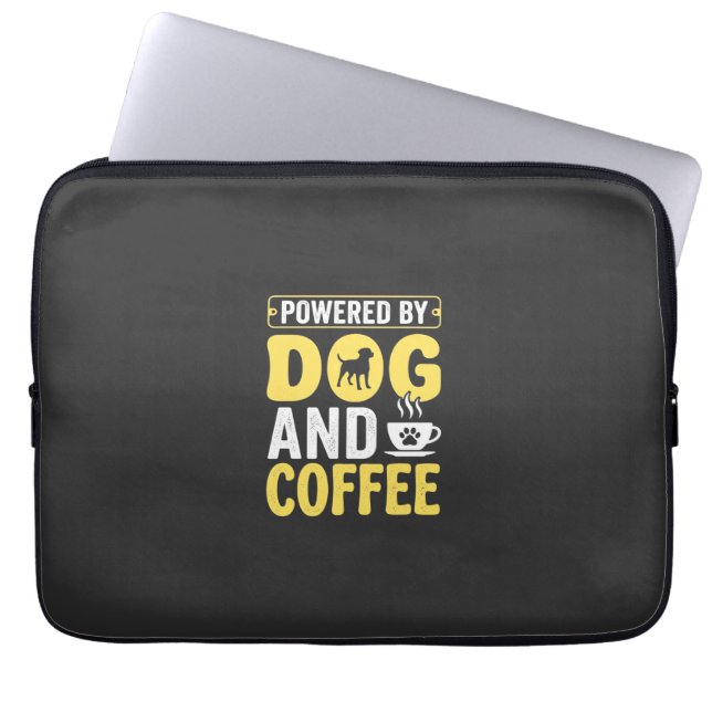 Hund Kaffe Älskare Driven Av Design Laptop Fodral (Framsidan)
