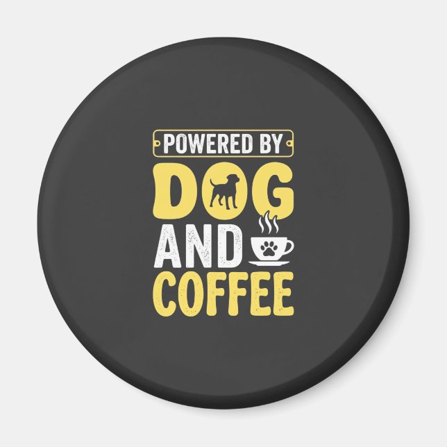Hund Kaffe Älskare Driven Av Design Magnet (Framsidan)