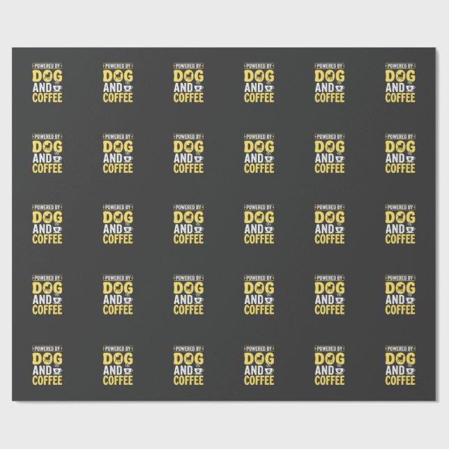 Hund Kaffe Älskare Driven Av Design Presentpapper (Platt)