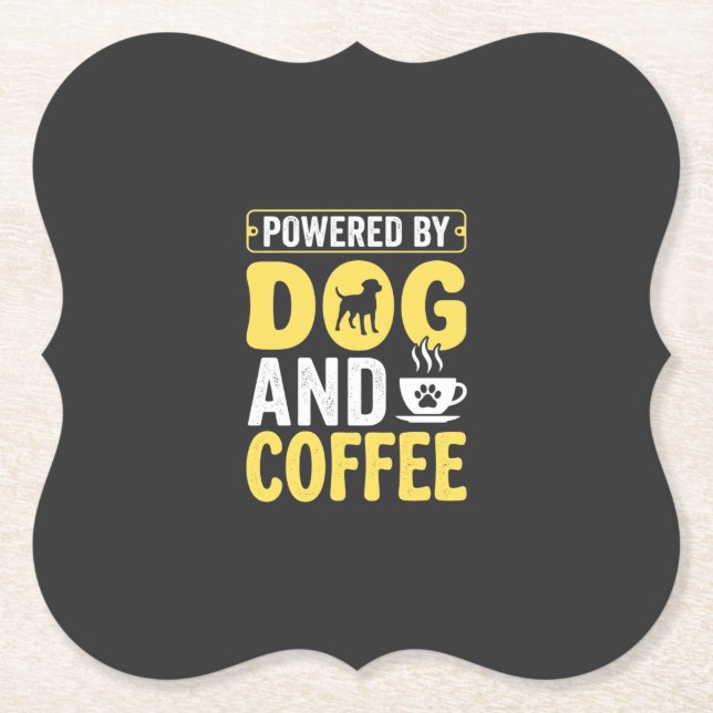Hund Kaffe Älskare Driven Av Design Underlägg Papper (Framsida)