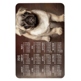 Hund-kalender 2018 - foto - stort magnet 4 x 6