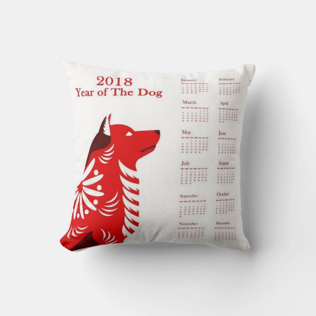 hund kalenderår 2018 kudde (Framsida)