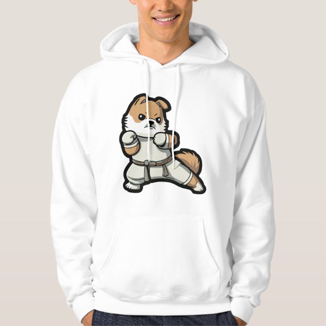 hund känner karate hoodie (Framsida)