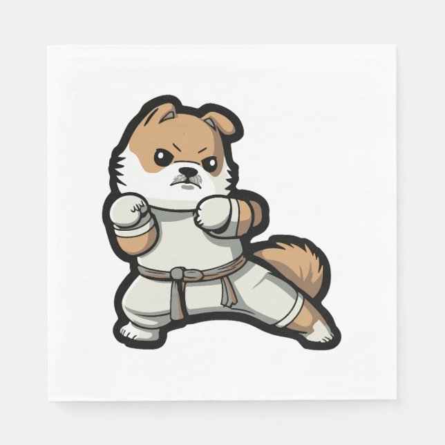 hund känner karate pappersservett (Framsidan)