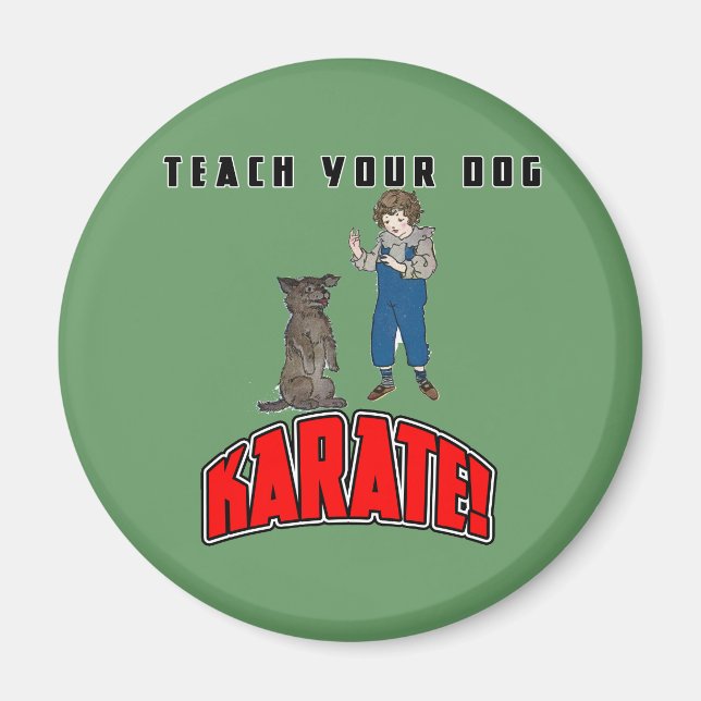 Hund Karate 4 Magnet (Framsidan)