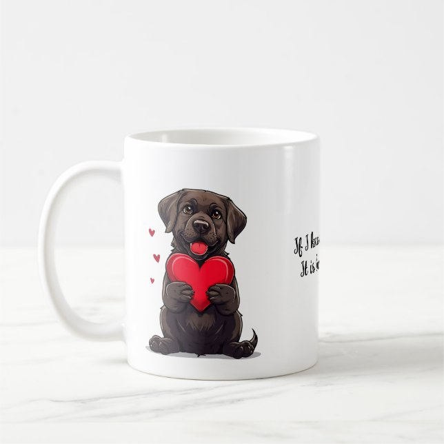 🐶 Hund Kärlek Citat Romantiskt Presentidé Kaffemugg (Vänster)