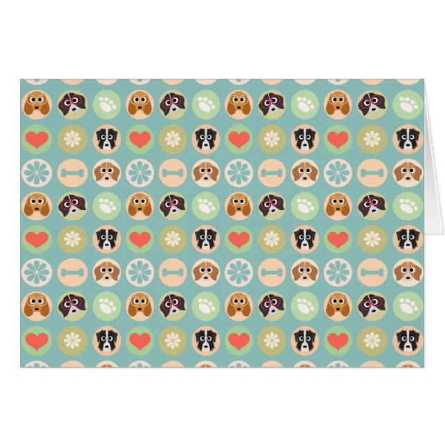 Hund Kärlek Hälsningskort (Framsidan Horizontal)
