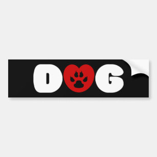 Hund Kärlek Heart Bildekal
