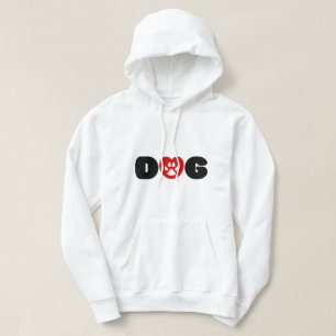 Hund Kärlek Heart Hoodie