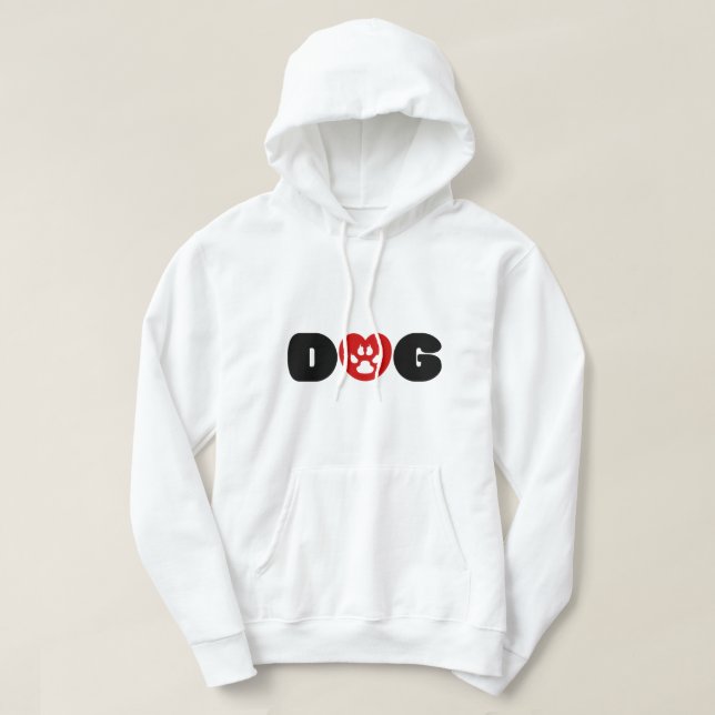 Hund Kärlek Heart Hoodie (Design framsida)
