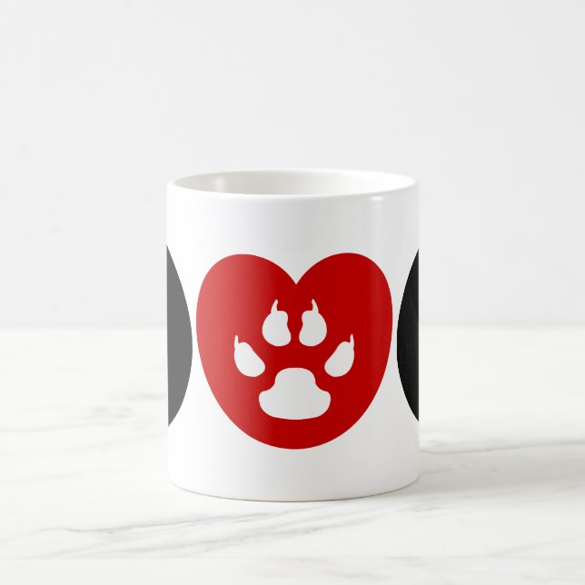 Hund Kärlek Heart Kaffemugg (Center)