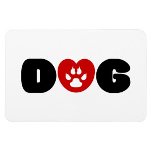 Hund Kärlek Heart Magnet