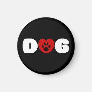 Hund Kärlek Heart Magnet