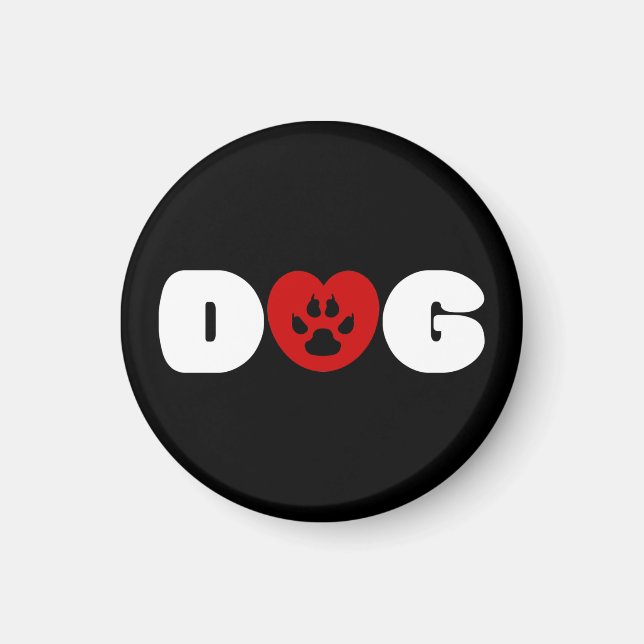 Hund Kärlek Heart Magnet (Framsidan)