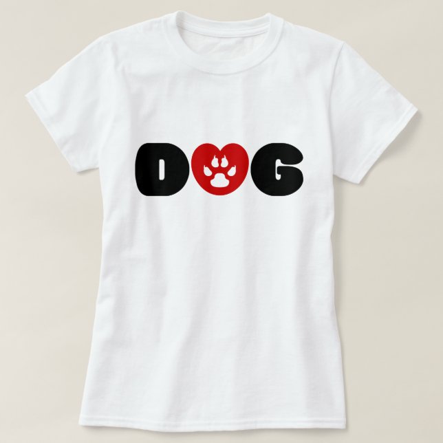 Hund Kärlek Heart T Shirt (Design framsida)