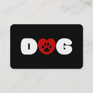 Hund Kärlek Heart Visitkort