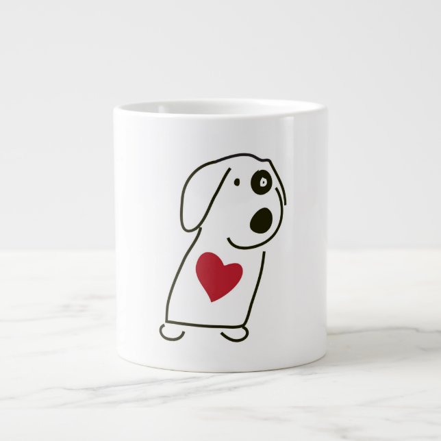 Hund-Kärlek-kaffe-Mugg Jumbo Mugg (Framsidan)