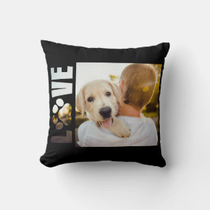 Hund Kärlek Paw-utskrift Se igenom Brev Kudde