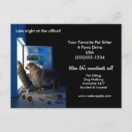 Hund & Kat Home Ensam Midnight Pet-platservykort Vykort