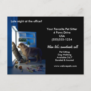Hund & Kat Home Ensam Midnight Pet-platservykort Vykort