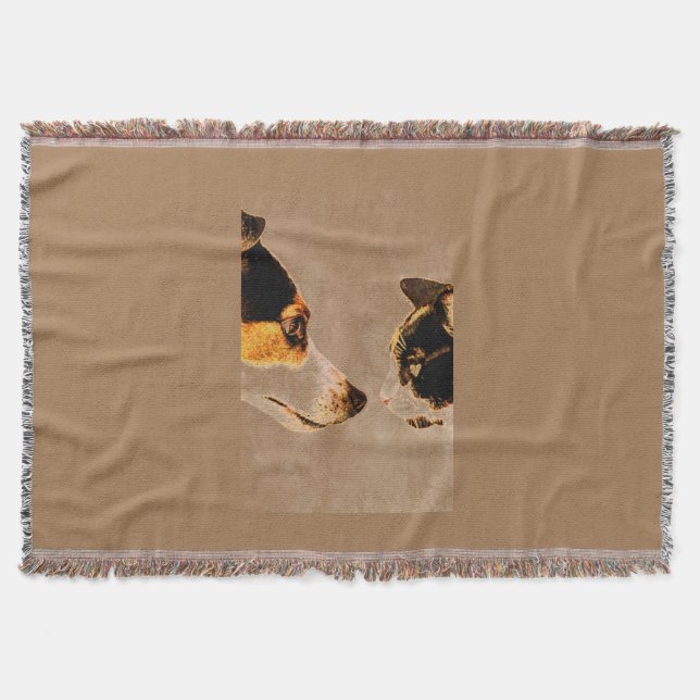 "HUND/KAT TAPESTRY I BROWN. FILT (Framsidan)