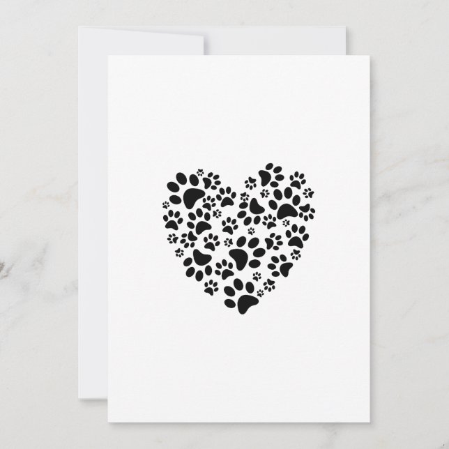 Hund Katt Tassavtryck Hjärtan Alla hjärtans dag Kä Julkort (Framsida)