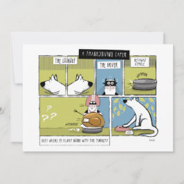 Hund Katt Thanksgiving Kupp Julkort