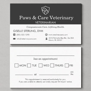 Hund Katt Utnämnings Påminnelse Veterinär Tidsbeställning Kort