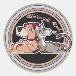 Hund Kattförhållande Runt Klistermärke