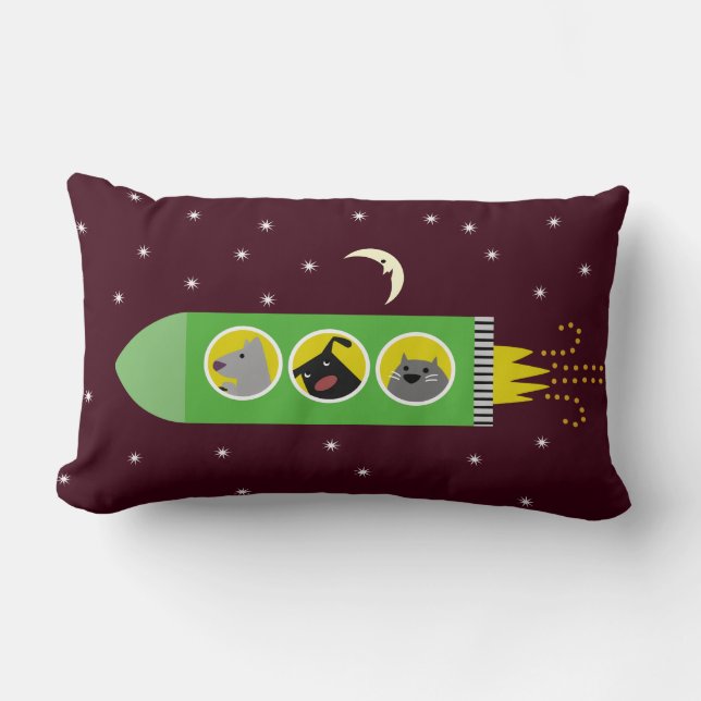 Hund- & kattraketfrakt lumbarkudde (Framsida)