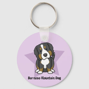Hund Keychain för Kawaii stjärnaBernese berg Nyckelring