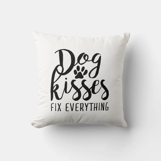 Hund Kisses korrigerar allt K9-citattecken, svett  Kudde (Framsida)